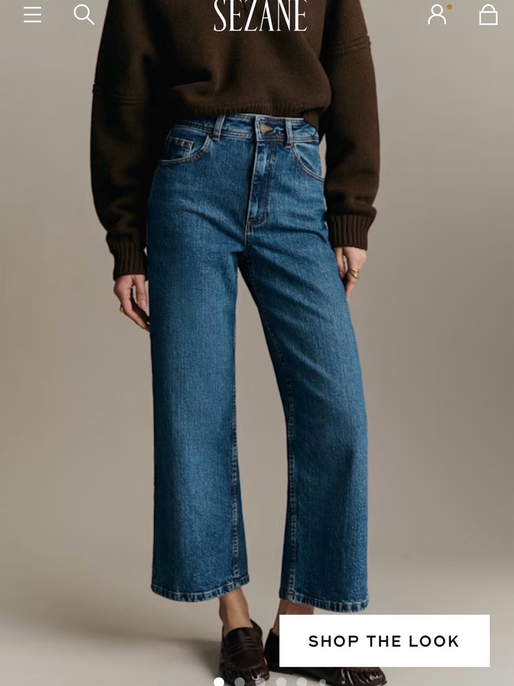 Sezane Le Crop Bottom Denim Blue Size 2